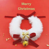 Christmas Cat Bow Necklace with Bell (Woven Warm Collar)