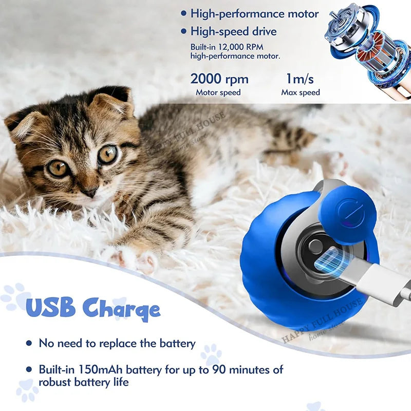 Automatic Interactive Cat Ball Toy (2 Play Modes)