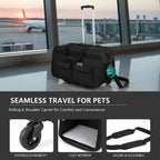 Pet Travel Crate with Wheels 23" (35lb Capacity, Telescopic Handle)