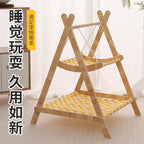 Solid Wood Double-Layer Cat Hammock Swing