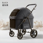 Bello Premium Foldable 4-Wheel Pet Stroller for Large Dogs — New Design Travel Carrier
