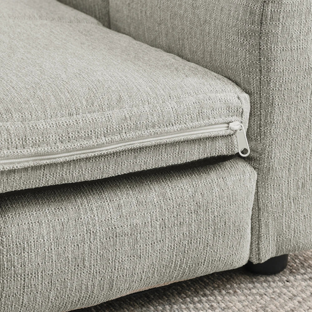 Elevated Linen Sofa Bed for Large Dogs, Beige