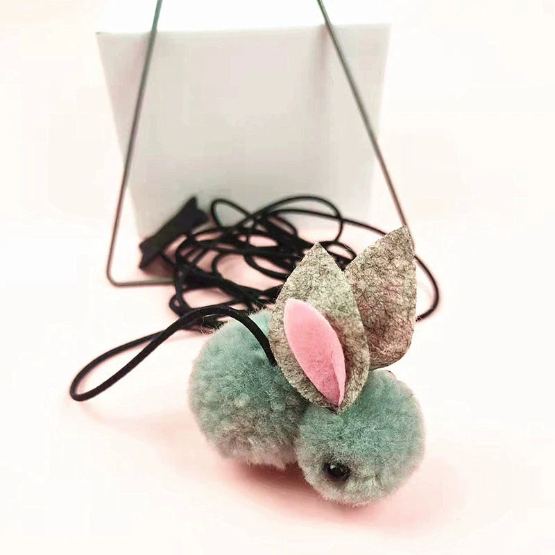 Simulated Mice & Rabbit Suction Cup Cat Teaser Toy — Spring Rope Interactive Cat Toy