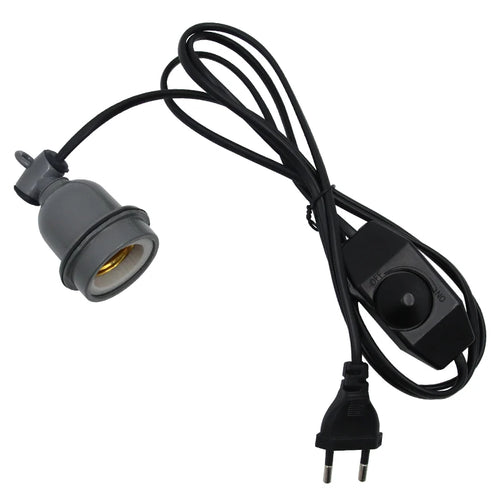 E27 Ceramic Reptile Lamp Holder — Heat-Resistant Socket with Power Cord