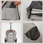 Foldable Separable Pet Stroller for Medium Dogs — Travel-Ready Dog Cart with Detachable Carrier
