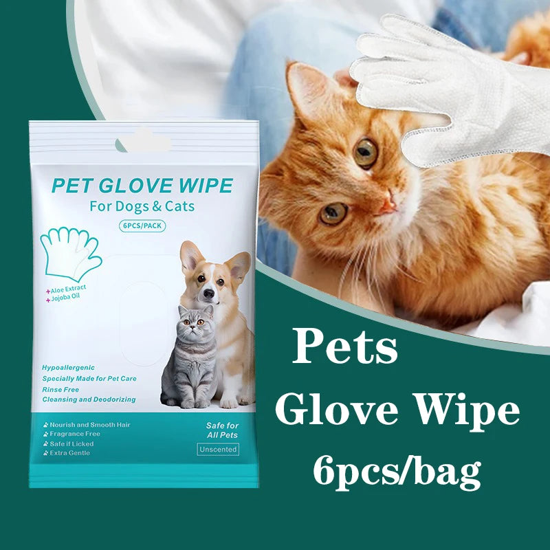 No-Rinse Pet Grooming Gloves (6-Pack)