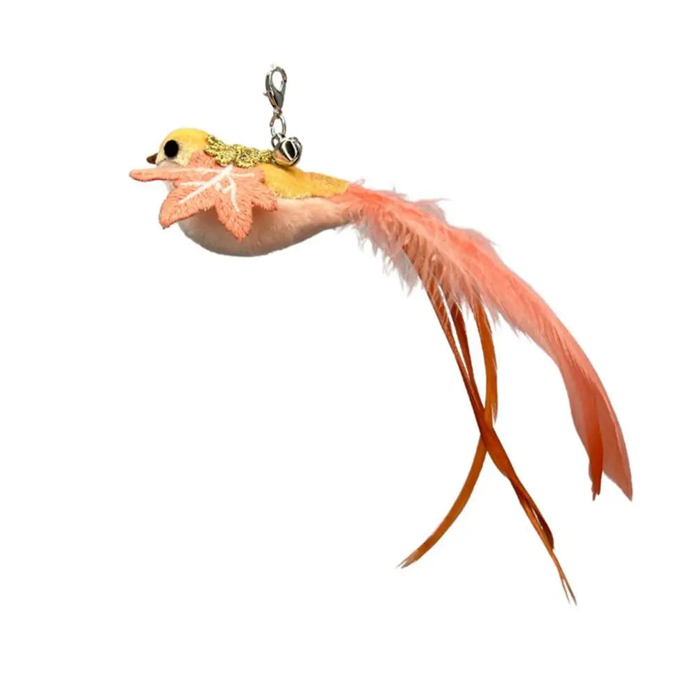 Hummingbird Long Pole Cat Teaser Stick — Interactive Feather Wand Toy for Kittens