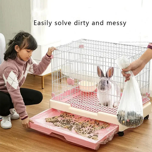 Disposable Cage Liner Film — Leak-Proof Pet Tray Sheets, 50-Pack