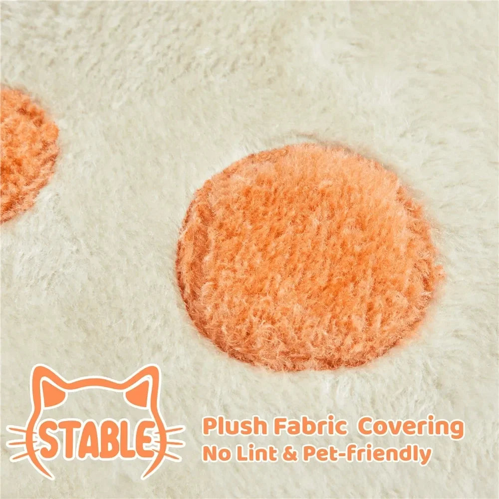 Paw-Shaped Plush Cat Tree with Condos (58in)
