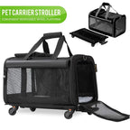 Airline-Approved Wheeled Pet Backpack Carrier Trolley with Breathable Mesh for Dogs & Cats
