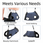 Dog Sling Carrier with Pockets (Breathable Mesh, Adjustable Strap)