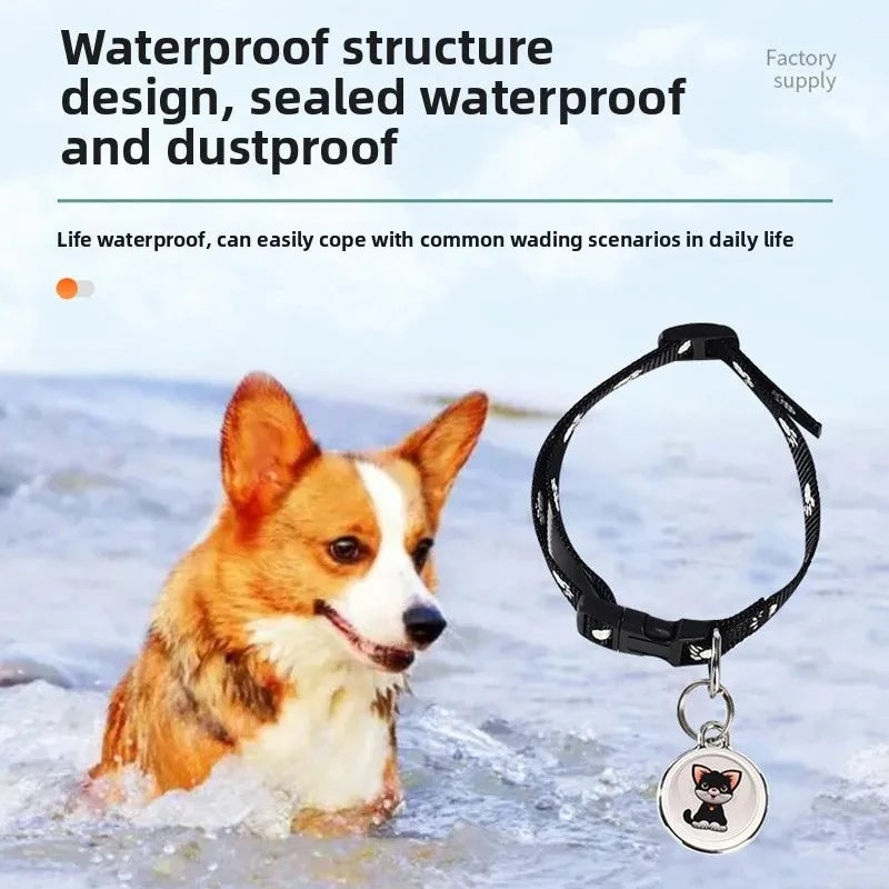 Smart Wearable Waterproof Bluetooth GPS Tracker Collar for Dogs & Cats - Real-Time Anti-Loss