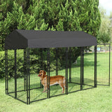 Heavy-Duty Outdoor Dog Kennel with Roof & Cover