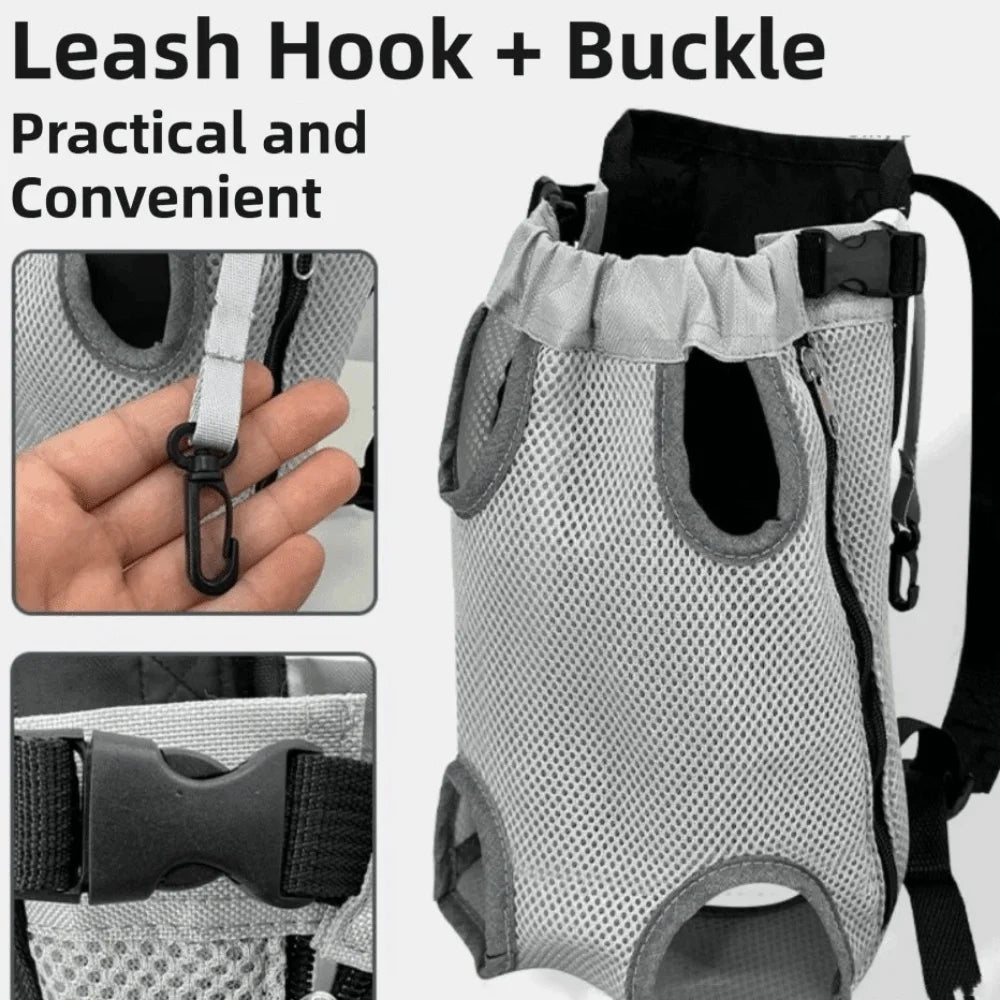 Lightweight Mesh Pet Front Carrier (Double Shoulder, Adjustable Strap)