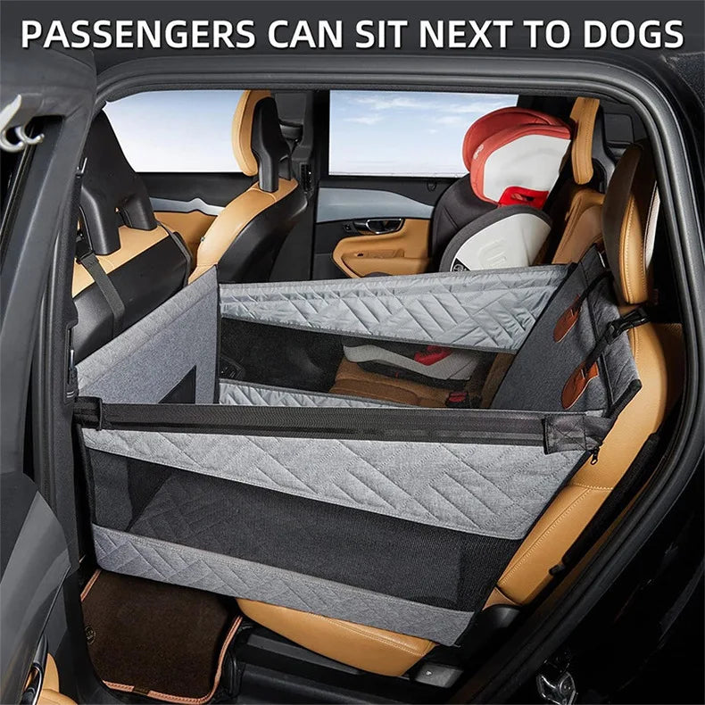 Waterproof Pet Car Seat Cover & Backseat Bed for Large Dogs & Cats