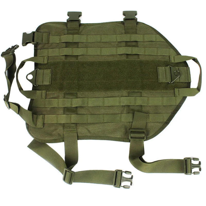 Tactical Camo Dog Vest (Outdoor Training, Chest & Back, Large Dogs)