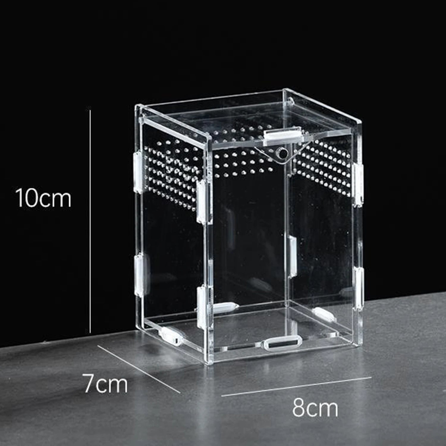 Clear Acrylic Reptile Breeding Box — Ventilated Habitat, Multiple Sizes