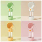 2-in-1 Pet Water Bottle with Food Container (Transparent, Easy Clean)