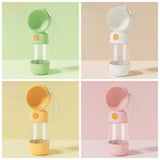 2-in-1 Pet Water Bottle with Food Container (Transparent, Easy Clean)