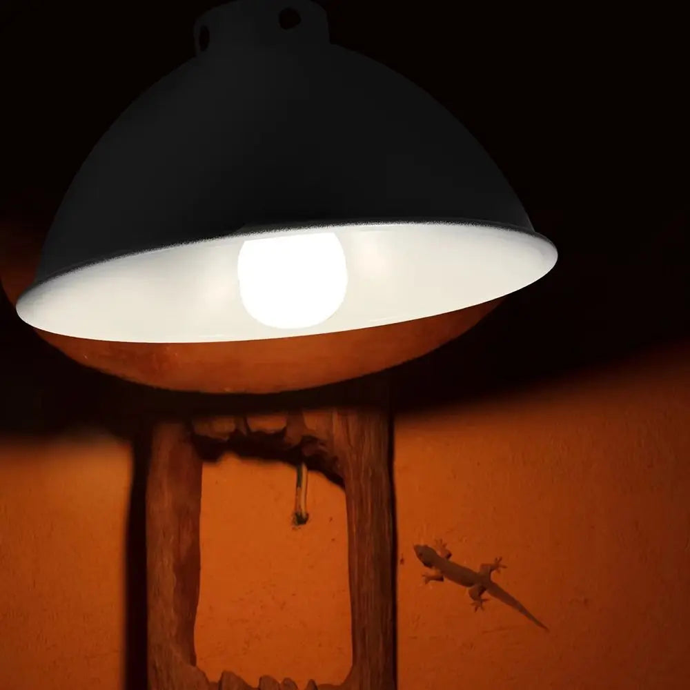 Aluminum Reptile Heat Lamp Dome Shell — Reflective Lampshade with Wire Bracket