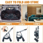 3-in-1 Pet Stroller & Wagon with Removable Carrier for Medium Dogs Up to 55 lbs — Foldable Travel System