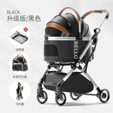 Stroller Detachable Foldable 4 Wheels Pet Stroller Aluminium Alloy Dog Trolley for Corgi Teddy Dogs and Cats 강아지유모차