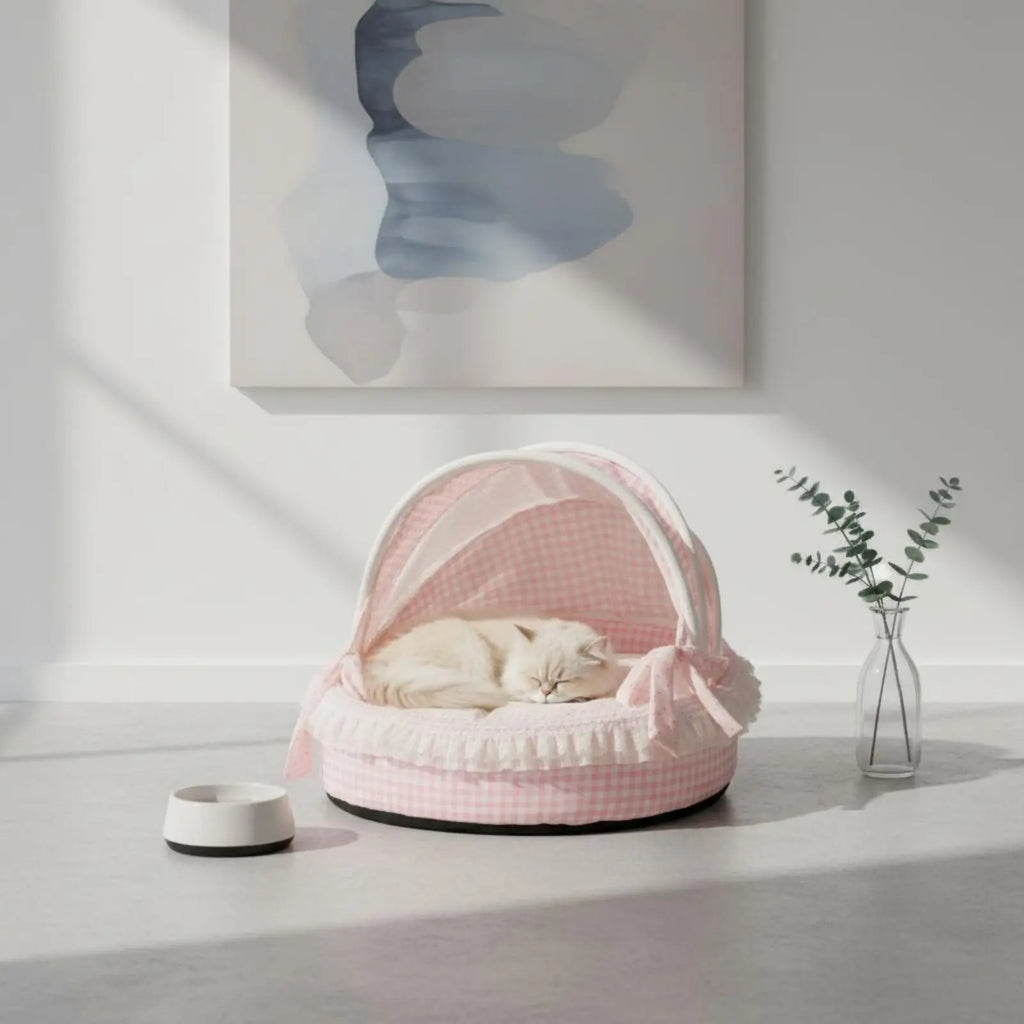 Princess-Style Semi-Enclosed Cat Bed Cradle