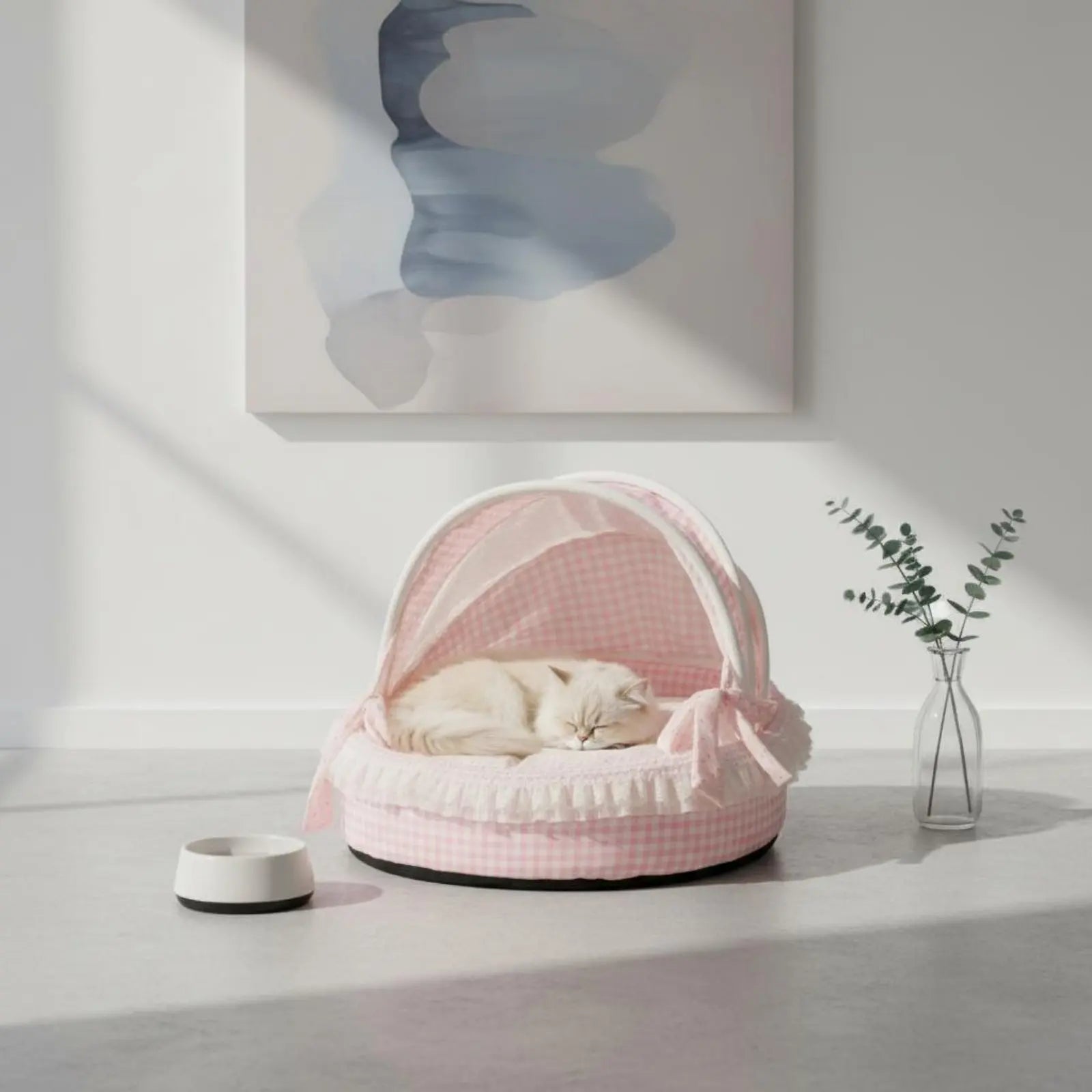Princess-Style Semi-Enclosed Cat Bed Cradle