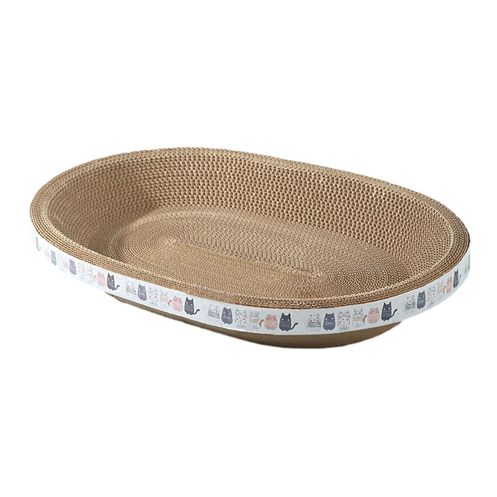 2-in-1 Cardboard Cat Scratcher Bowl Bed
