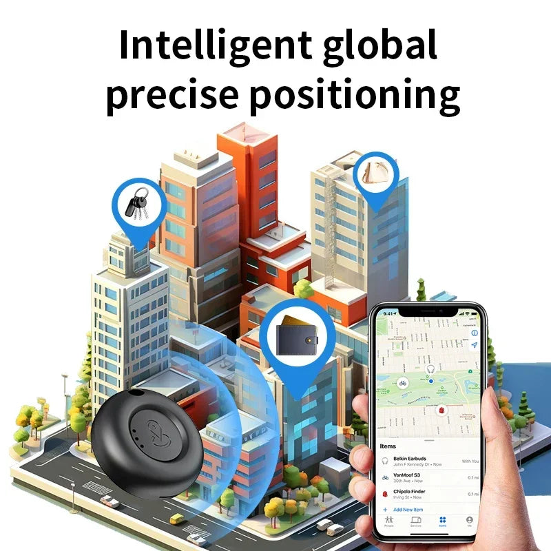 Bluetooth GPS Tracker for Apple Find My - AirTag-Style for Kids, Pets & Bikes