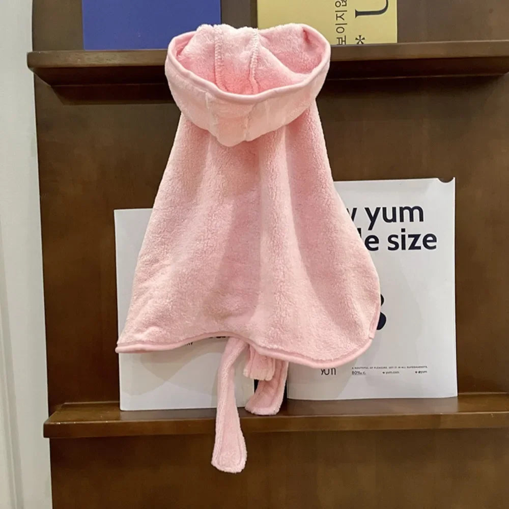Hooded Dog Bath Robe — Super-Absorbent Cotton Towel for After Bath & Swim