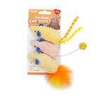 3-Pack Squeaky Catnip Mouse Toys — Rattling Plush Mice for Cats