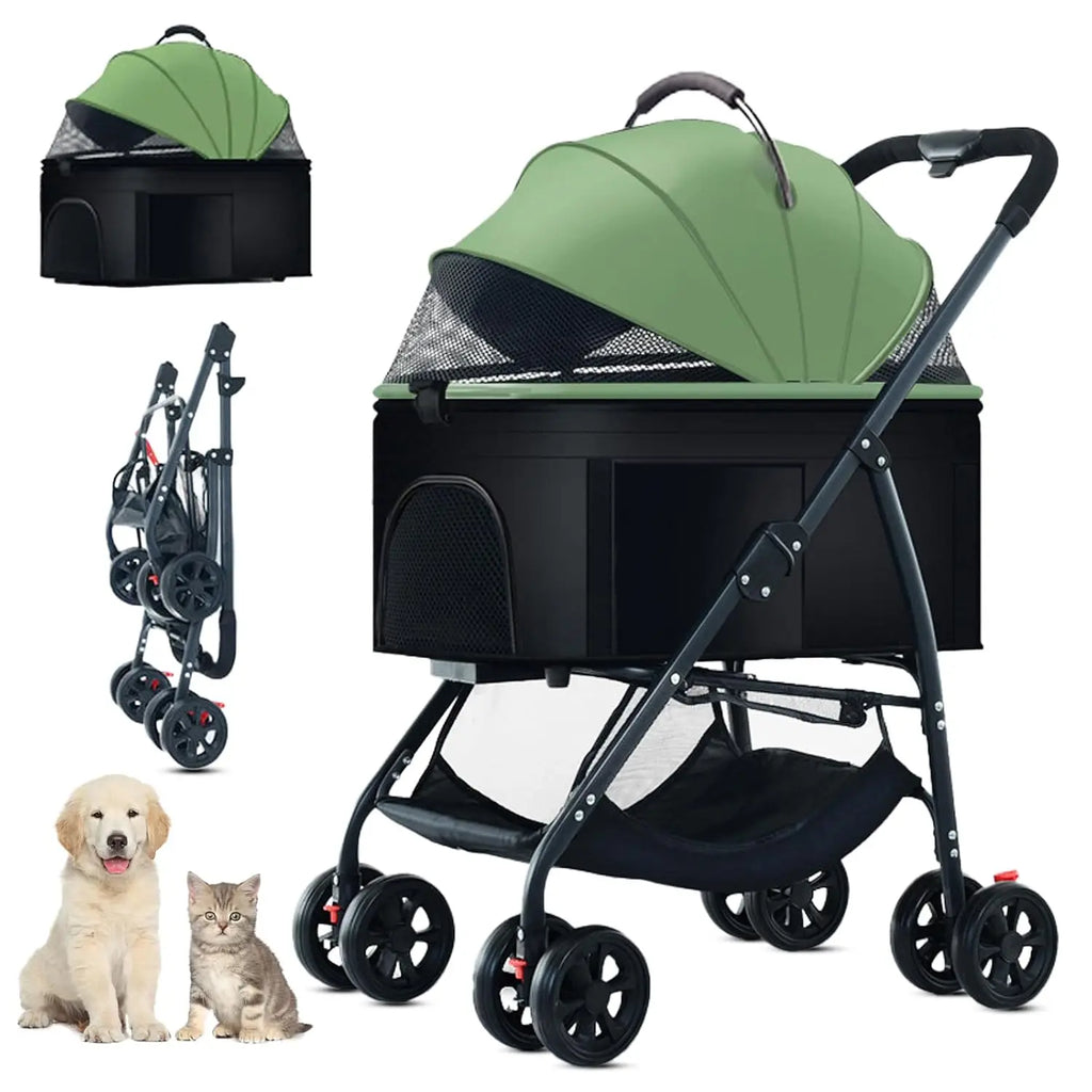 3-in-1 Dog Stroller Wagon with Removable Cat Stroller & Backpack Carrier for Dogs up to 55 lbs