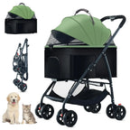3-in-1 Dog Stroller Wagon with Removable Cat Stroller & Backpack Carrier for Dogs up to 55 lbs
