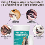 Disposable Finger Toothbrush Wipes for Pets — Fresh Breath, 50-Pack