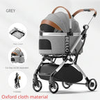 Detachable Aluminum Tube Foldable Pet Stroller Travel Trolley for Cats, Puppies & Dogs — Portable