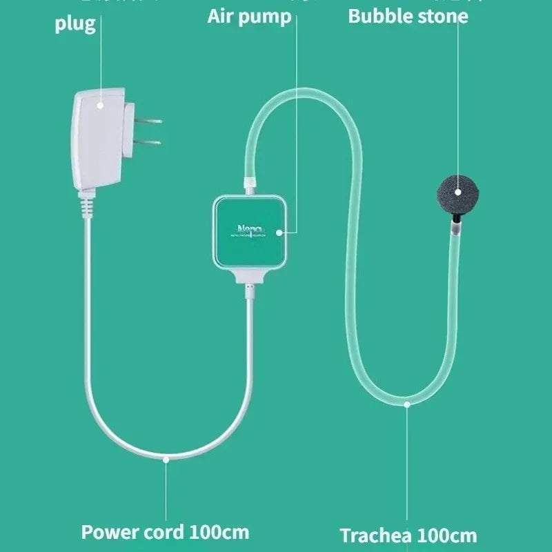 Ultra-Silent Mini Aquarium Air Pump 220–240V Single/Dual Outlet