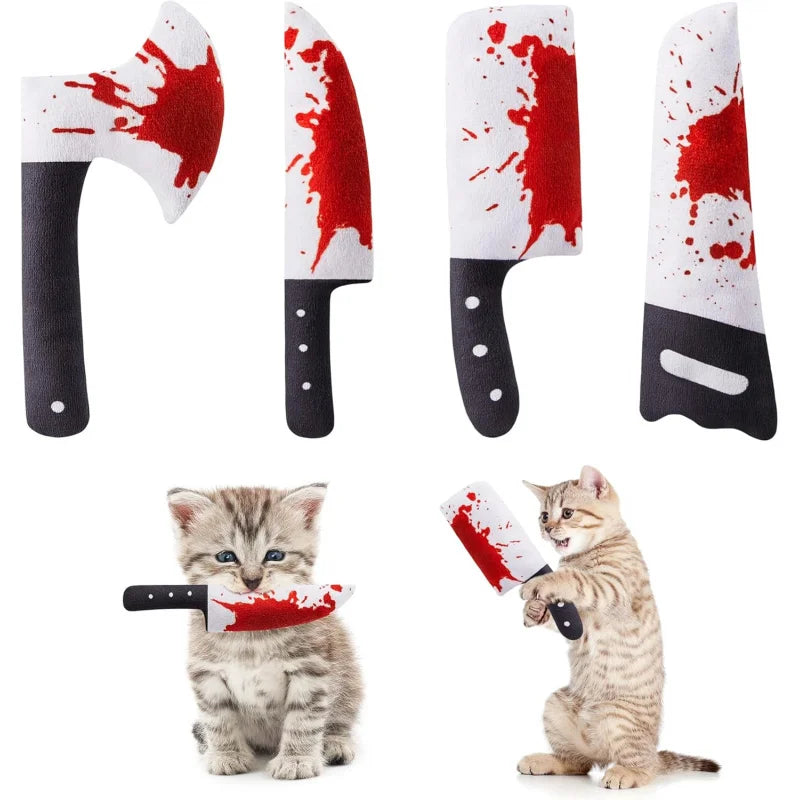 4-Pack Knife-Shaped Catnip Crinkle Toys — Fun Indoor Exercise
