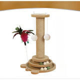 Tall Sisal Cat Scratching Post with Hanging Ball Toy
