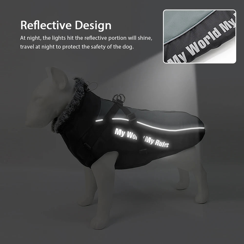 Waterproof Dog Jacket with Built-In Harness