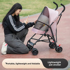 Lightweight Portable Foldable Pet Stroller Trolley for Teddy Dogs & Cats — Outdoor Travel Cart