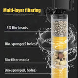 Silent Submersible Aquarium Filter (Turtle & Fish Tank, Bio Sponge)