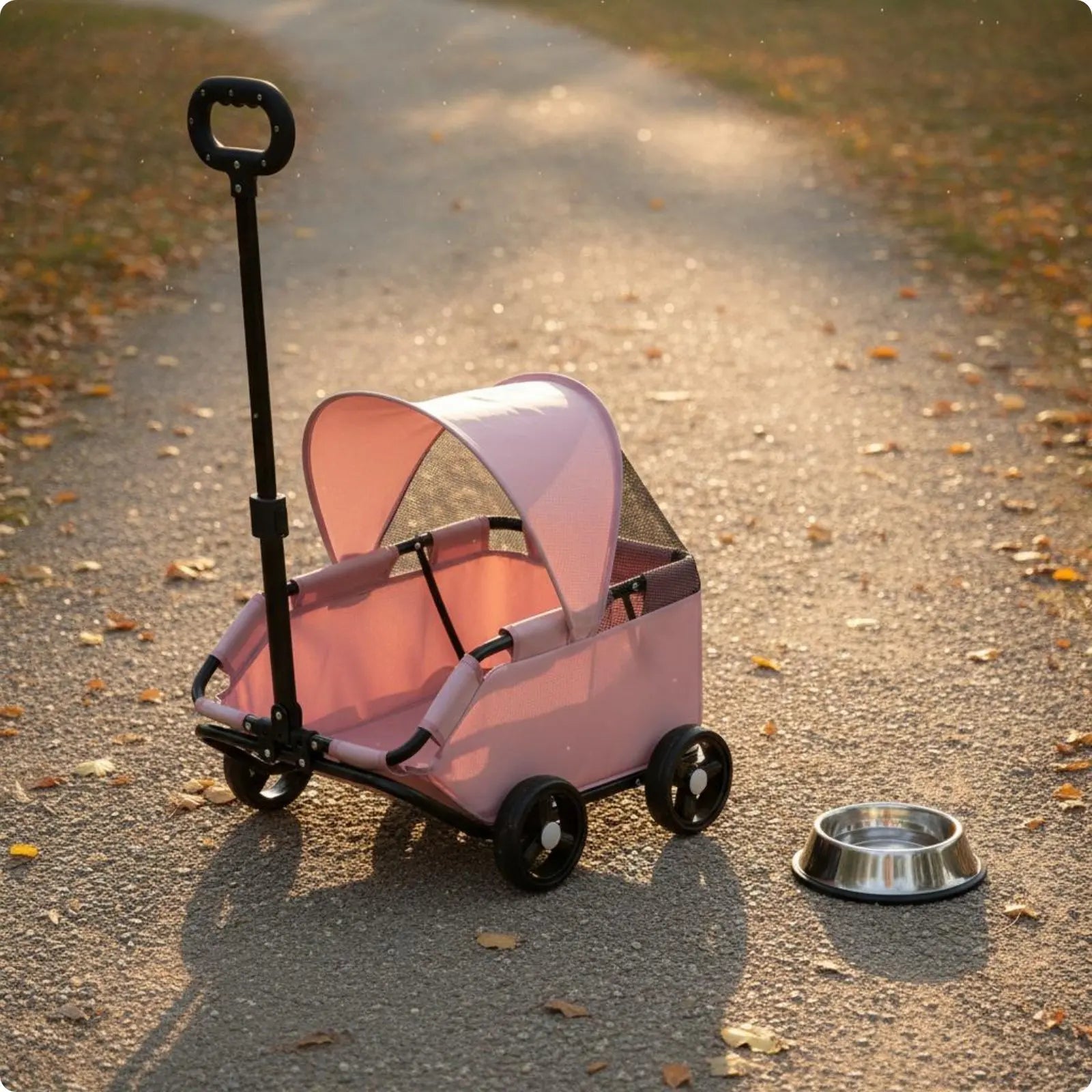 Small Foldable Outdoor Pet Stroller for Cats — Park-Ready Compact Travel Cart