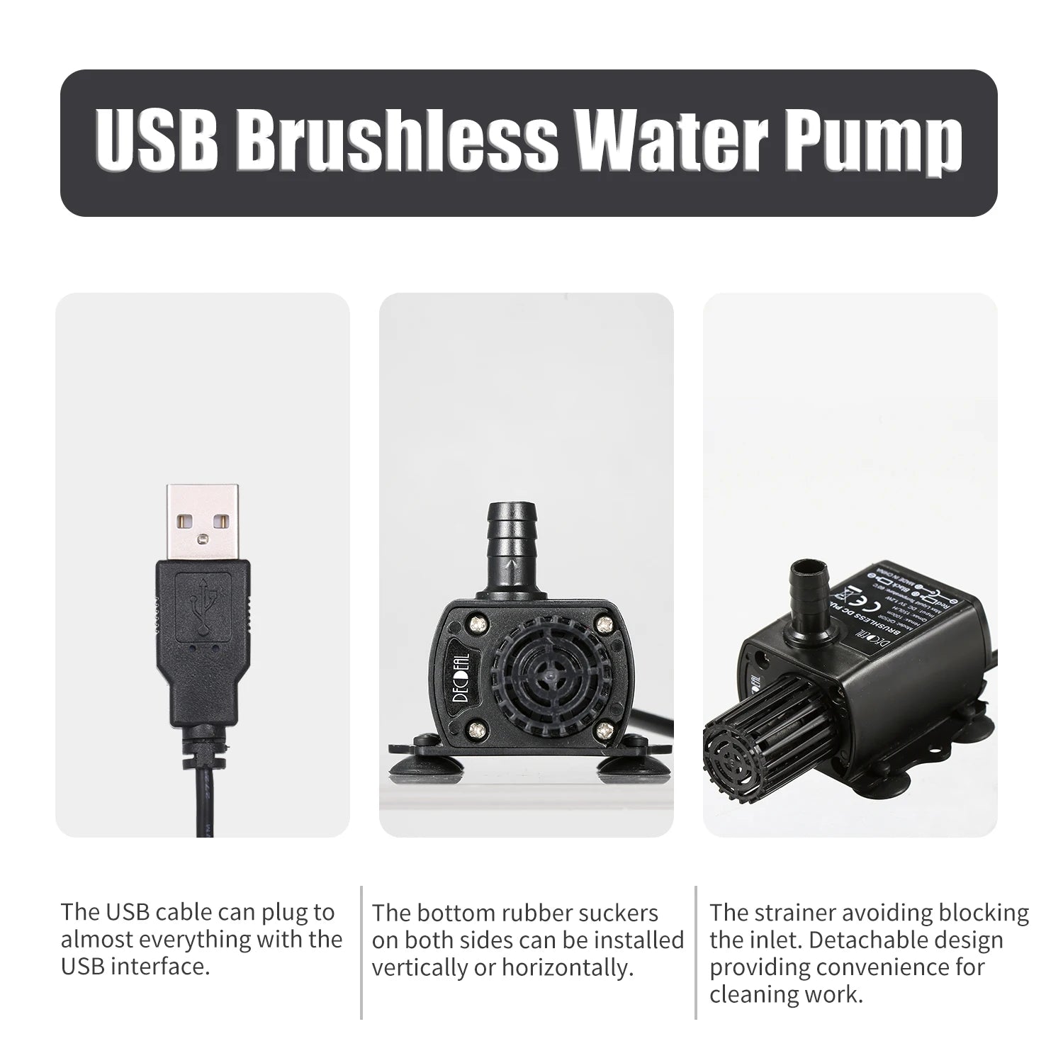 Mini Brushless Submersible Water Pump (DC5V, Ultra-Quiet, Fountain & Aquarium)