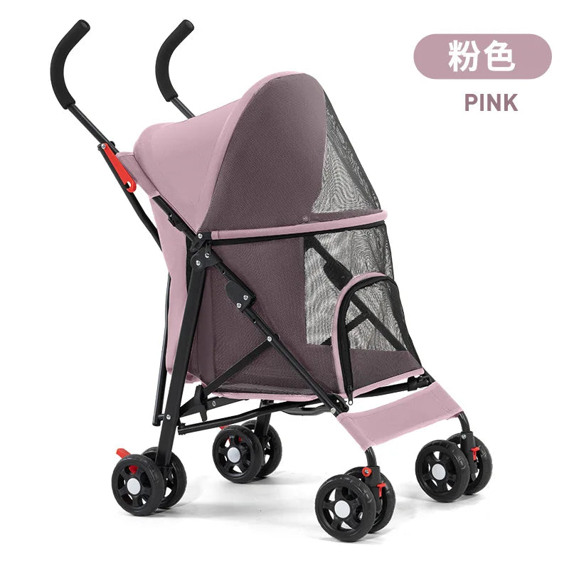 Cool Mesh All-Road Pet Stroller with Removable Liner & Safety Tether