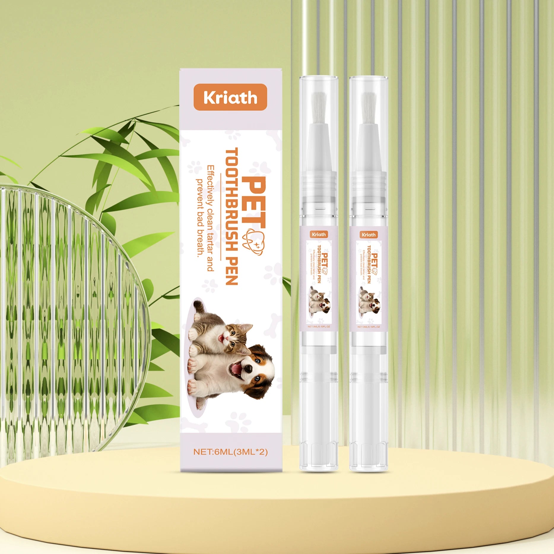 Pet Toothbrush Pen — Twist-Release Dental Gel for Fresh Breath, 2×3ml Boxed