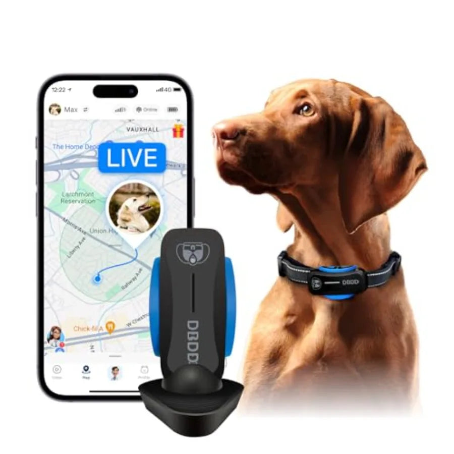 AI GPS Tracker for Dogs 30lbs+ with Electronic Fence & Health Assistant