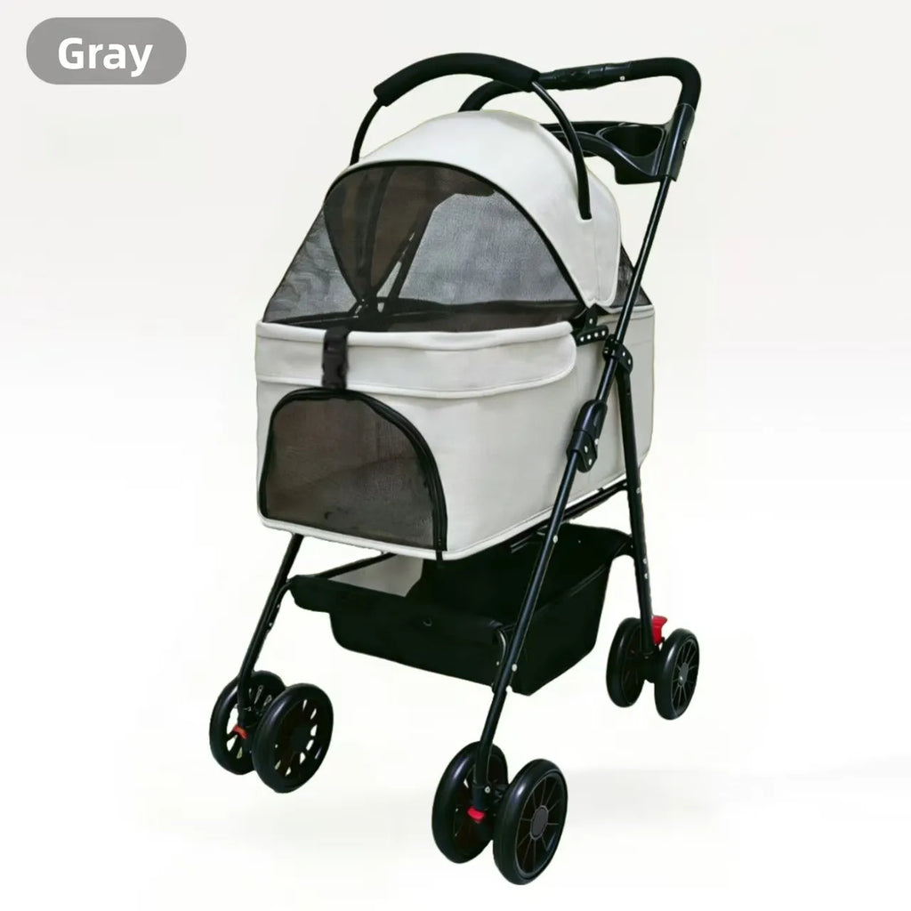 Detachable Washable Pet Stroller Trolley for Small & Medium Dogs & Cats — Lightweight Travel Carrier