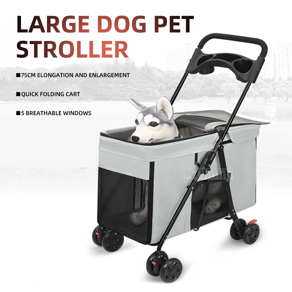 Portable Foldable Outdoor Travel Cart for Medium & Large Dogs & Cats