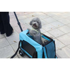Soft-Side Wheeled Rolling Pet Travel Carrier with Telescopic Handle — Up to 50 lbs for Camping & Vet Visits